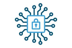 Security icon. line icon style. icon related to network security, IT. network elements illustration vector