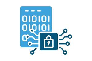 Encryption icon. solid icon style. icon related to IT. IT architecture elements illustration vector