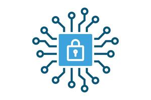 Security icon. solid icon style. icon related to network security, IT. network elements illustration vector