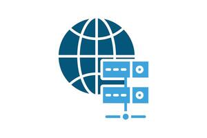 Web server icon. solid icon style. icon related to IT. network elements illustration vector