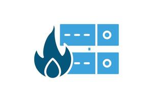 Firewall icon. solid icon style. icon related to server firewall. IT architecture elements illustration vector