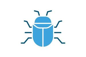 Bug icon. solid icon style. icon related to IT. IT architecture elements illustration vector