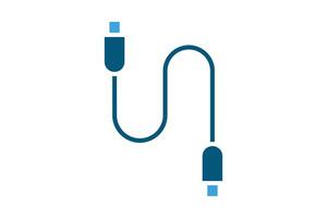 Cable icon. solid icon style. icon related to technology. IT architecture elements illustration vector