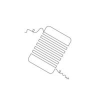 illustration of washboard one continuous line art. line, simple, hand drawn and sketch style. for icon, symbol, sign or logo vector