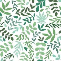 Green spring rustic seamless pattern with foliage vector