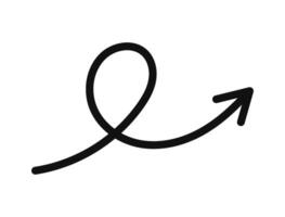 A black and white drawing of an arrow pointing up vector
