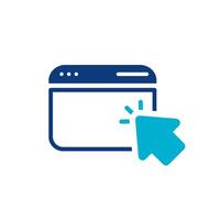 Click Interaction on Web Browser Graphic. illustration vector