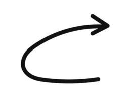A black and white drawing of an arrow pointing down vector