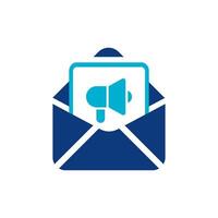 Email Notification Icon with Megaphone. illustration vector