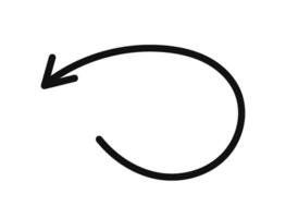 A black and white drawing of a circle with an arrow pointing to it vector