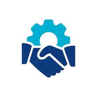 Handshake with Gear Simbolizing Collaboration. illustration vector