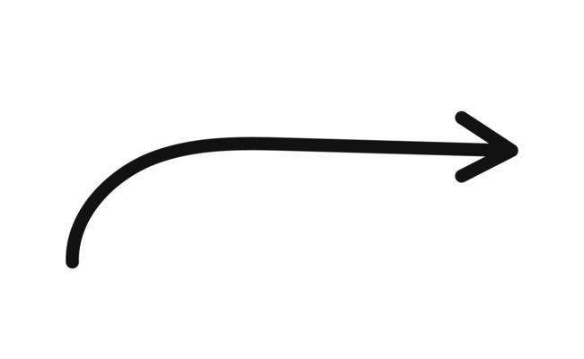 A black and white illustration of an arrow pointing down