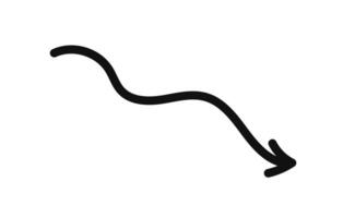 A black and white drawing of a curve going down vector