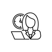 Outline icon related to deadline. Linear icon. illustration. vector