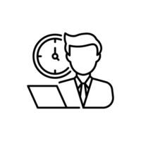 Outline icon related to deadline. Linear icon. illustration. vector