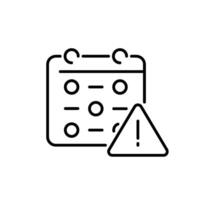 Outline icon related to deadline. Linear icon. illustration. vector