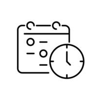 Outline icon related to deadline. Linear icon. illustration. vector