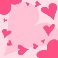 Valentine's Day card with hearts on a pink background, space for text, for congratulations, for recognition vector
