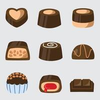 set of chocolate with flat design good for, sticker, element design, icons, poster, etc vector