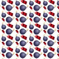 Seamless bomb background and tnt pattern vector