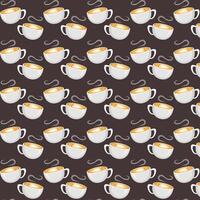 Seamless pattern background of a warm cup of coffee vector