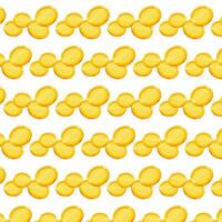 Seamless pattern background of rows of gold coins vector