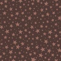 Seamless pattern with stars of different sizes. Mocha Mousse color asterisks on brown background. Wrapping paper, wallpaper, for kids. Pattern for the record of children room, holidays, for babies. vector