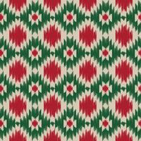 Seamless Red And Green Nordic Scandinavian Pattern vector