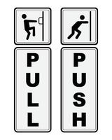 Pull and push sign stickers vector
