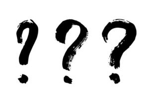 Hand drawn ink question mark illustration in sketch style. Elements for design vector