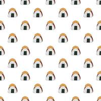 Seamless pattern with onigiri for decorative print, wrapping paper, menu, wallpaper and fabric vector