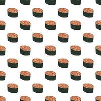 Seamless pattern with sushi for decorative print, wrapping paper, menu, wallpaper and fabric vector