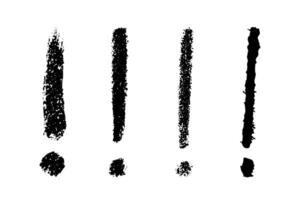Hand drawn ink exclamation mark illustration in sketch style. Elements for design vector