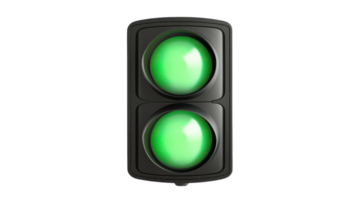 A green traffic light with two green lights png