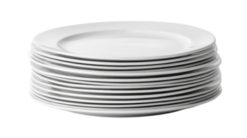 A stack of white plates on a black background png