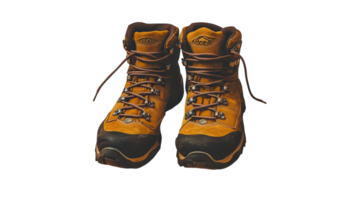 A Versatile Pair of Hiking Boots Perfect for Outdoor Adventures, Showcasing Durability and Comfort Against a Solid Tan Background. png
