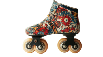 Stylish and Colorful Retro Roller Skates for Fun and Nostalgic Rides at the Rink, Ideal for Fashion-Forward Skaters and Leisure Activities. png