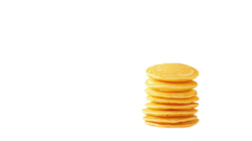 Delicious Stack of Golden Pancakes Ideal for Breakfast or Brunch Menus, Perfectly Fluffy and Topped with Maple Syrup and Fresh Berries. png