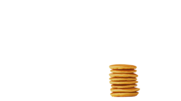 Delicious Stack of Golden Pancakes Perfect for Breakfast or Brunch Photography with Maple Syrup Drizzle. png