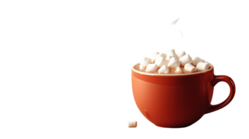 Indulge in the Comfort of a Steaming Cup of Hot Cocoa Topped with Fluffy Marshmallows Perfect for Cozy Winter Evenings. png