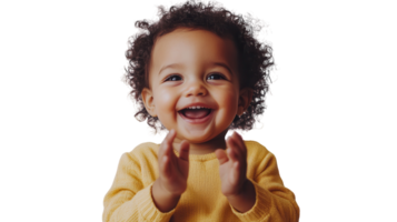 Delightful Toddler Clapping Their Hands in Excitement Captured in a Moment of Joy and Happiness. png