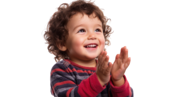 Joyful Toddler Clapping Hands in Excitement - Perfect for Capturing the Innocence of Childhood Play and Happiness. png