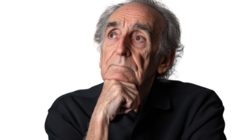 Thoughtful Elderly Man Reflecting on Life, Capturing the Essence of Wisdom and Experience in Portrait Photography. png