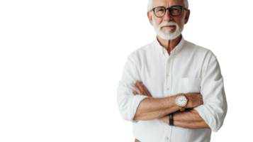 Casual Portrait of an Elderly Man with a Watch, Ideal for Lifestyle and Senior-related Projects. png