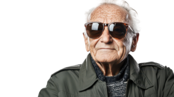 Portrait of an Elderly Man in Aviator Sunglasses Perfect for Displaying Wisdom and Style in Lifestyle Blogs and Articles. png
