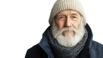 A Portrait of an Elderly Man with a Neatly Trimmed Beard Perfect for Illustrating Wisdom and Experience Across Various Projects. png