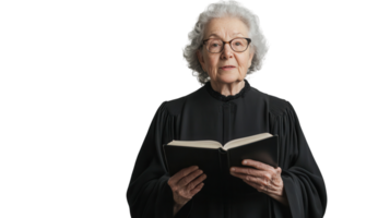 Emotional Performance of an Elderly Woman in Choir Robe Holding Music Sheet Expressing Passion for Singing and Tradition in a Community Setting. png