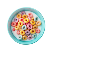 Delicious Bowl of Cereal with Milk Perfect for Breakfast or Snack Time - A Comforting and Nutritious Start to Your Day. png
