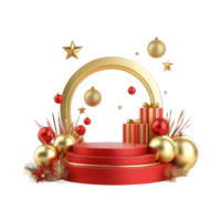 Gold and red podium New Year 3d isolate png