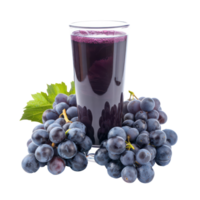 Blue grapes juice front view isolate on transparency background png